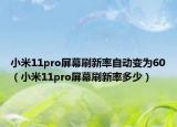 小米11pro屏幕刷新率自動(dòng)變?yōu)?0（小米11pro屏幕刷新率多少）