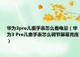 華為3pro兒童手表怎么看電量（華為3 Pro兒童手表怎么調(diào)節(jié)屏幕亮度）