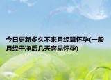 今日更新多久不來月經(jīng)算懷孕(一般月經(jīng)干凈后幾天容易懷孕)