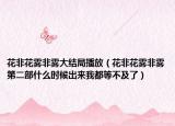 花非花霧非霧大結(jié)局播放（花非花霧非霧第二部什么時(shí)候出來我都等不及了）