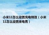 小米11怎么設(shè)置充電特效（小米11怎么設(shè)置來(lái)電秀）