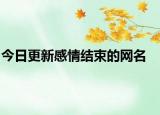 今日更新感情結(jié)束的網(wǎng)名