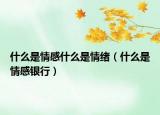 什么是情感什么是情緒（什么是情感銀行）