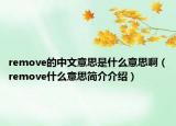 remove的中文意思是什么意思啊（remove什么意思簡介介紹）