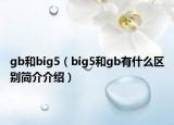 gb和big5（big5和gb有什么區(qū)別簡(jiǎn)介介紹）