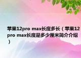 蘋果12pro max長度多長（蘋果12pro max長度是多少厘米簡介介紹）