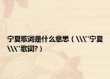 寧夏歌詞是什么意思（\