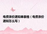 電費漲價通知單表格（電費漲價通知怎么寫）