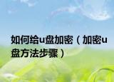 如何給u盤(pán)加密（加密u盤(pán)方法步驟）