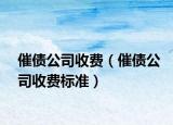 催債公司收費(fèi)（催債公司收費(fèi)標(biāo)準(zhǔn)）