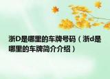 浙D是哪里的車牌號碼（浙d是哪里的車牌簡介介紹）
