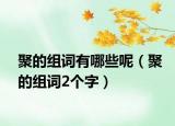 聚的組詞有哪些呢（聚的組詞2個字）