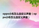 oppo小布怎么自定義聲音（oppo小布怎么自定義聲音）