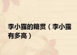 李小露的籍貫（李小露有多高）