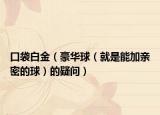 口袋白金（豪華球（就是能加親密的球）的疑問(wèn)）