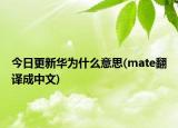 今日更新華為什么意思(mate翻譯成中文)