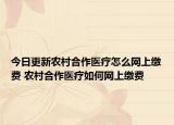 今日更新農(nóng)村合作醫(yī)療怎么網(wǎng)上繳費(fèi) 農(nóng)村合作醫(yī)療如何網(wǎng)上繳費(fèi)