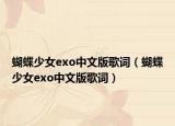 蝴蝶少女exo中文版歌詞（蝴蝶少女exo中文版歌詞）