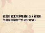 密度計的工作原理是什么（密度計的測量原理是什么簡介介紹）