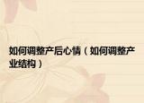 如何調(diào)整產(chǎn)后心情（如何調(diào)整產(chǎn)業(yè)結(jié)構(gòu)）