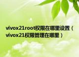 vivox21root權(quán)限在哪里設(shè)置（vivox21權(quán)限管理在哪里）