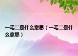 一毛二是什么意思（一毛二是什么意思）