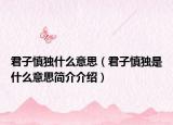 君子慎獨(dú)什么意思（君子慎獨(dú)是什么意思簡介介紹）