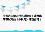 中秋月古詩(shī)宋代蘇軾詩(shī)意（請(qǐng)寫出宋蘇軾寫的《中秋月》這首古詩(shī)）