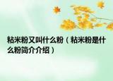 粘米粉又叫什么粉（粘米粉是什么粉簡(jiǎn)介介紹）