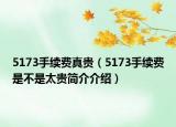 5173手續(xù)費真貴（5173手續(xù)費是不是太貴簡介介紹）