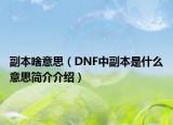 副本啥意思（DNF中副本是什么意思簡介介紹）