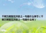 千樹萬樹梨花開的上一句是什么季節(jié)（千樹萬樹梨花開的上一句是什么呀）