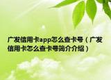 廣發(fā)信用卡app怎么查卡號(hào)（廣發(fā)信用卡怎么查卡號(hào)簡(jiǎn)介介紹）