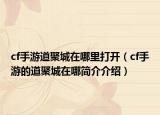 cf手游道聚城在哪里打開（cf手游的道聚城在哪簡介介紹）