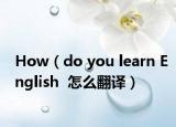 How（do you learn English  怎么翻譯）