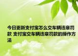 今日更新支付寶怎么交車輛違章罰款 支付寶交車輛違章罰款的操作方法