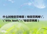 什么叫特里芬難題（特里芬兩難