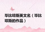 畢比瓊斯英文名（畢比瓊斯的作品）