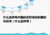 什么是拼寫(xiě)中國(guó)的名稱(chēng)詞語(yǔ)的國(guó)際化標(biāo)準(zhǔn)（什么是拼寫(xiě)）