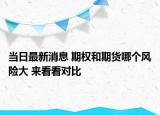 當(dāng)日最新消息 期權(quán)和期貨哪個風(fēng)險大 來看看對比