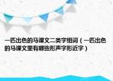 一匹出色的馬課文二類(lèi)字組詞（一匹出色的馬課文里有哪些形聲字形近字）