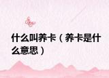 什么叫養(yǎng)卡（養(yǎng)卡是什么意思）