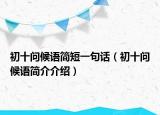 初十問候語簡短一句話（初十問候語簡介介紹）