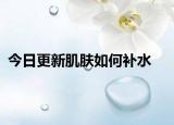 今日更新肌膚如何補水