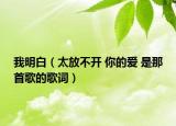 我明白（太放不開 你的愛 是那首歌的歌詞）