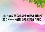 silence是什么意思中文翻譯最佳答案（silence是什么意思簡介介紹）