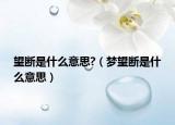 望斷是什么意思?（夢(mèng)望斷是什么意思）
