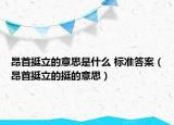 昂首挺立的意思是什么 標(biāo)準(zhǔn)答案（昂首挺立的挺的意思）