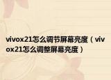 vivox21怎么調(diào)節(jié)屏幕亮度（vivox21怎么調(diào)整屏幕亮度）