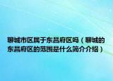 聊城市區(qū)屬于東昌府區(qū)嗎（聊城的東昌府區(qū)的范圍是什么簡介介紹）